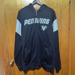 Pittsburgh Penguins Reebok NHL Full Zip Hoodie Size Large